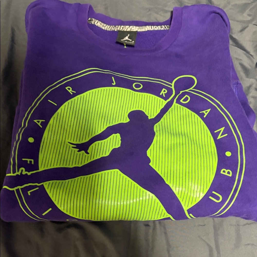 Jordan  Flight Club Purple and Green Sweatshirt